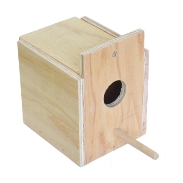 Peticare Wooden Nest Box For Outside Mount With Dowel Small PE145707